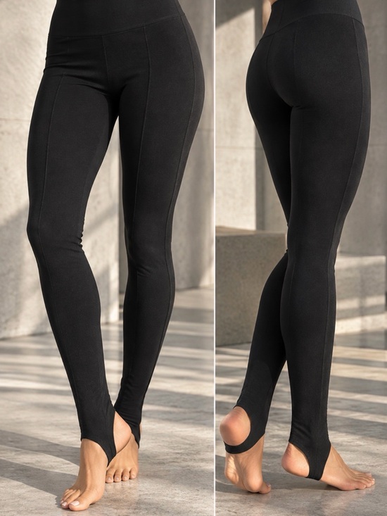 All Saints Pants - AllSaints Black Stirrup Leggings with Seam Detail Sz 8